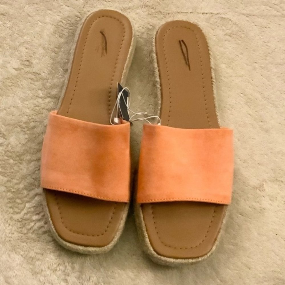 Universal Thread Maren Square Toe Espadrille Slide Sandals Orange 9 - Picture 6 of 8